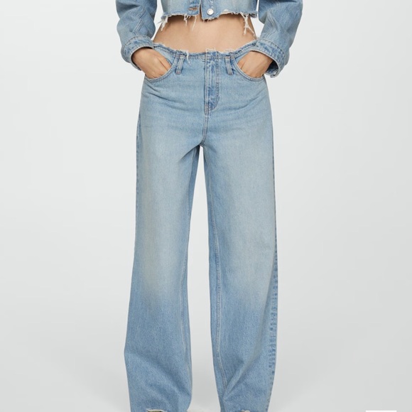 Zara Denim - Mango Classic Blue Women's Frayed Jeans